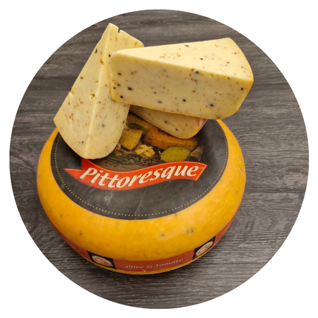 Gouda med oliven og tomat